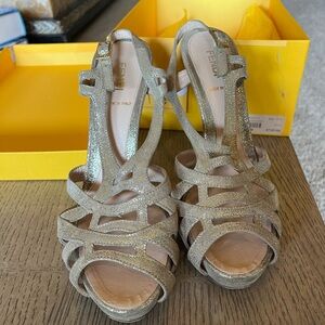 Fendi gold heels